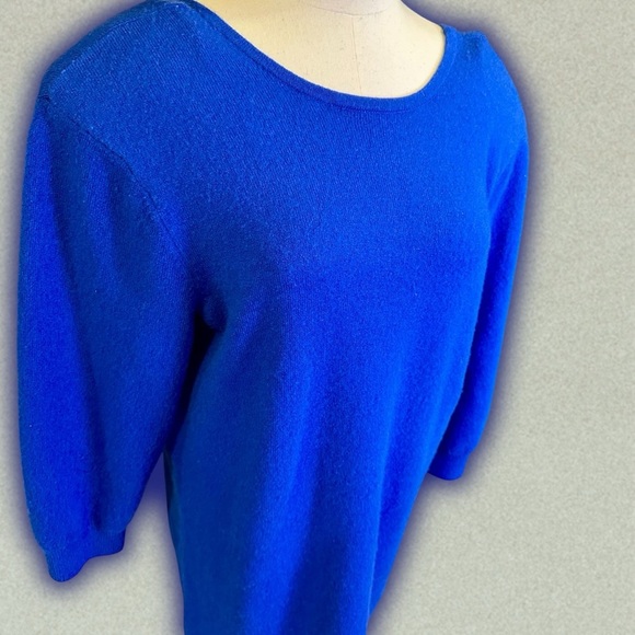 NWOT FRAME Denim ‘Strong Shoulder Mini Dress’ in “Ultramarine” Cashmere Sz Large - Picture 15 of 16